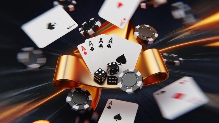 Live dealer at a blackjack table with multi-camera broadcast setup